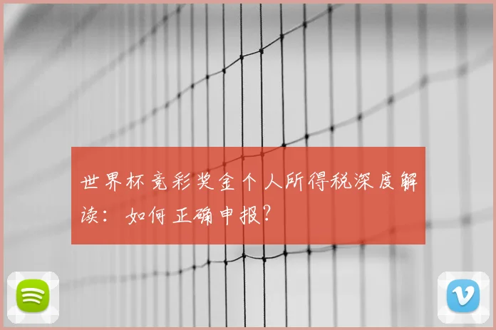 世界杯竞彩奖金个人所得税深度解读:如何正确申报?